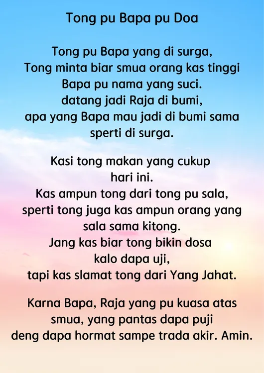 Tong Pu Bapa Pu Doa