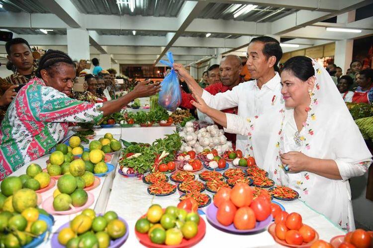 kunjungan Presiden di pasar mama papua